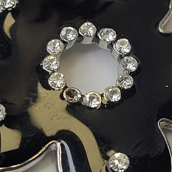 Black Enamel Flower Pendant - Picture 3 of 14